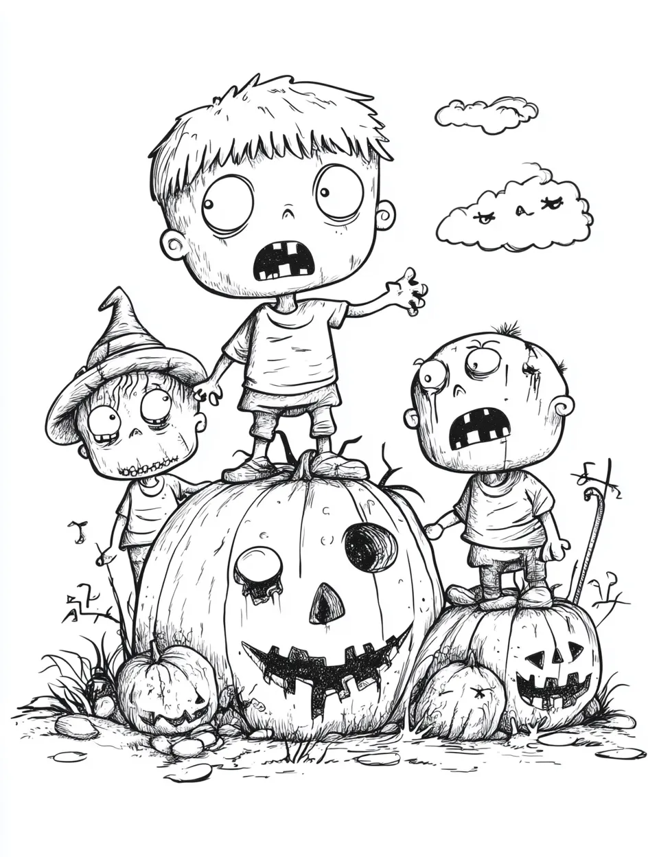 coloriage Zombie pour enfant de 10 ans