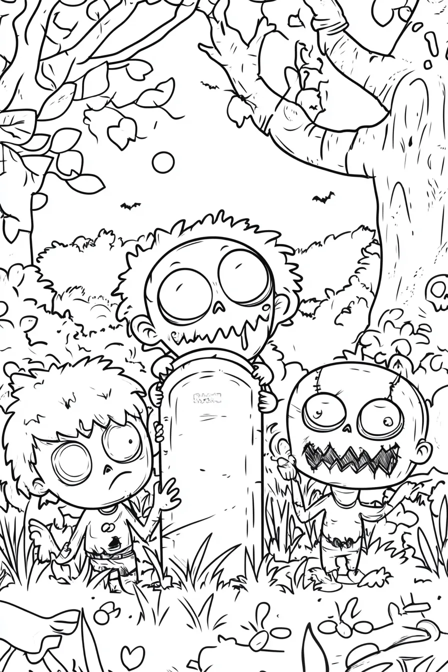 coloriage Zombie a imprimer