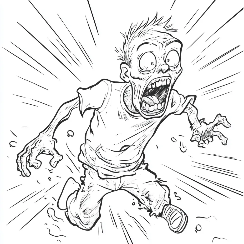 coloriage Zombie gratuit à imprimer