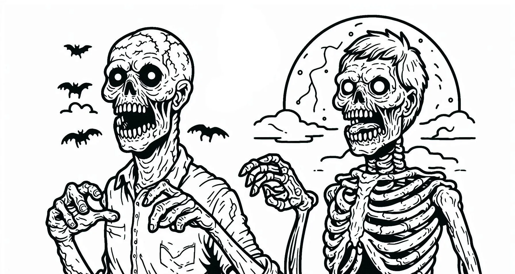 coloriage Zombie pour enfant de 3 ans