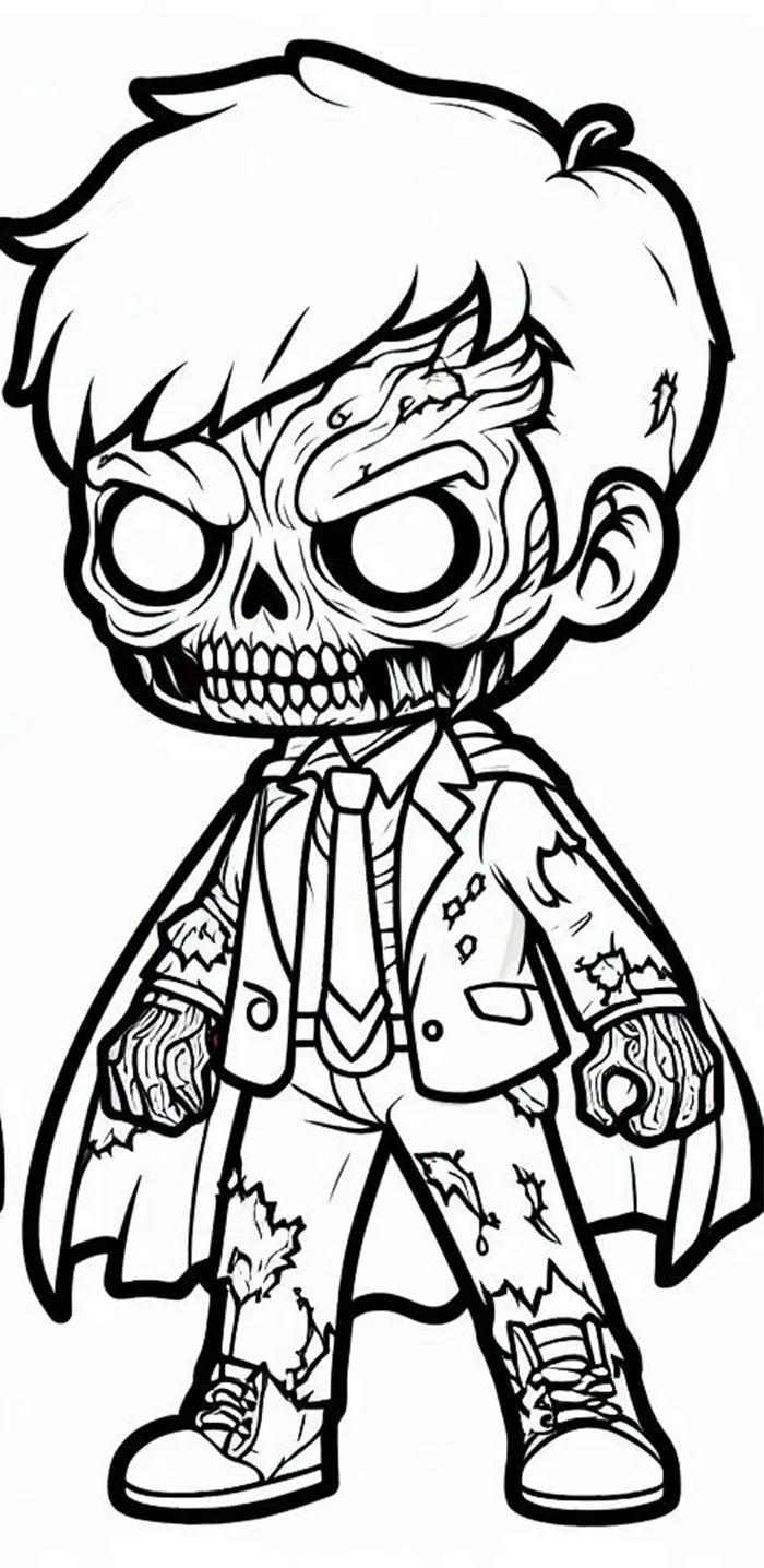 coloriage Zombie de pour enfants 1