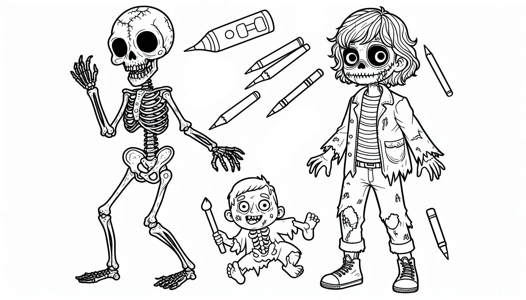 coloriage Zombie à imprimer gratuitement 1