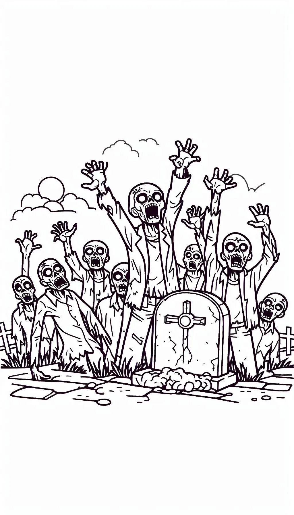 coloriage Zombie pour enfant de à imprimer