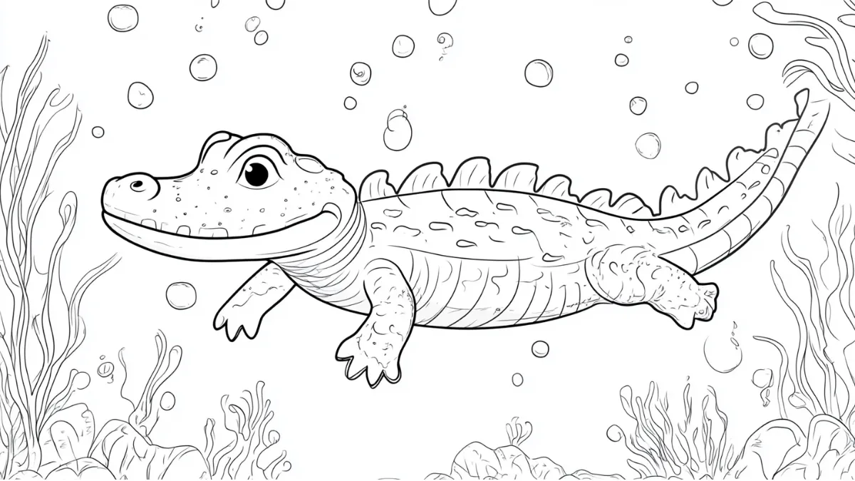 coloriage crocodile pour enfant de 5 ans