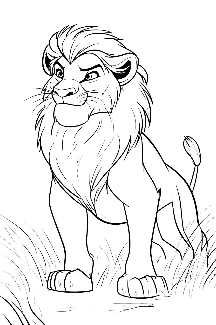 coloriage Roi Lion et découpage à imprimer