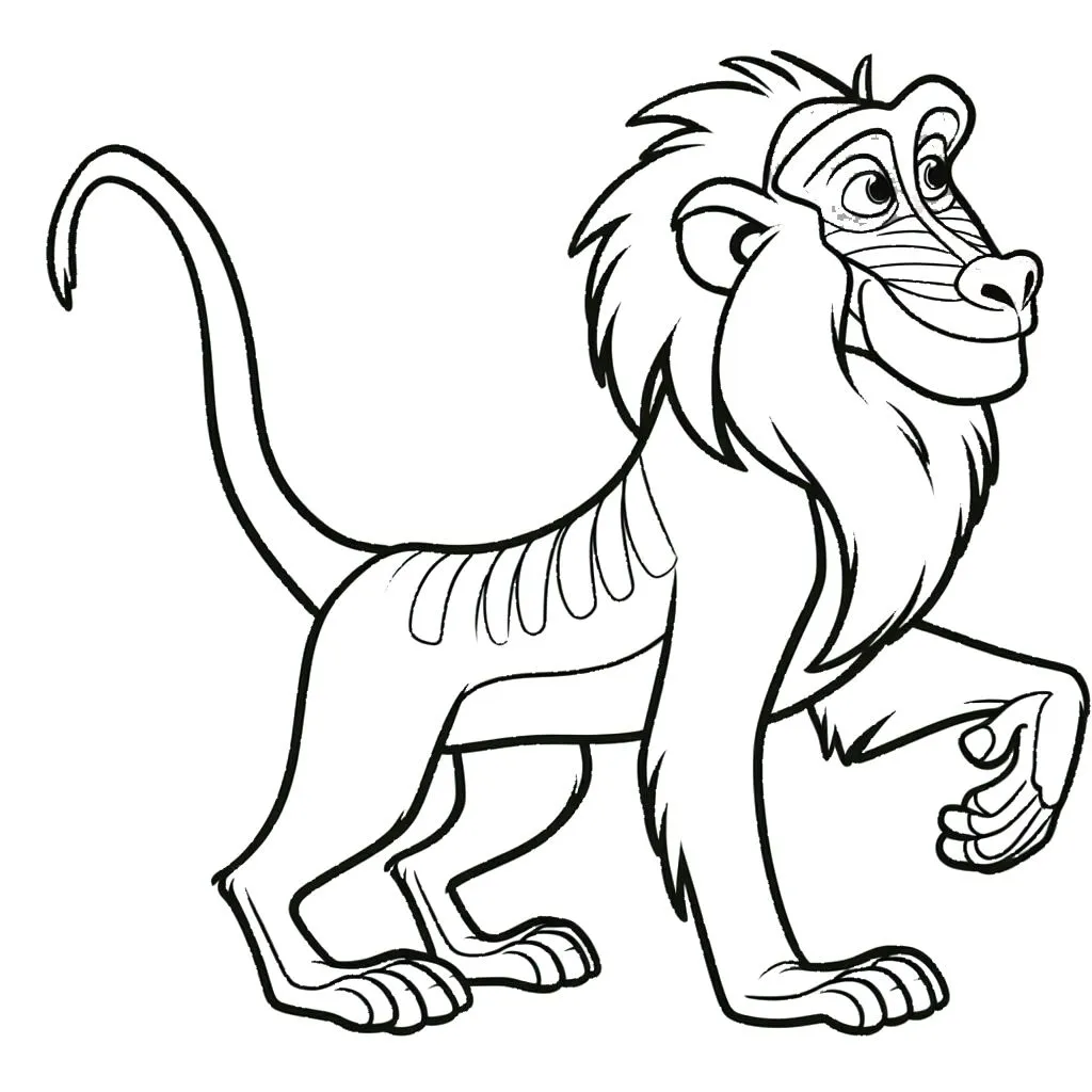 coloriage Roi Lion à imprimer pour enfant de 3 ans