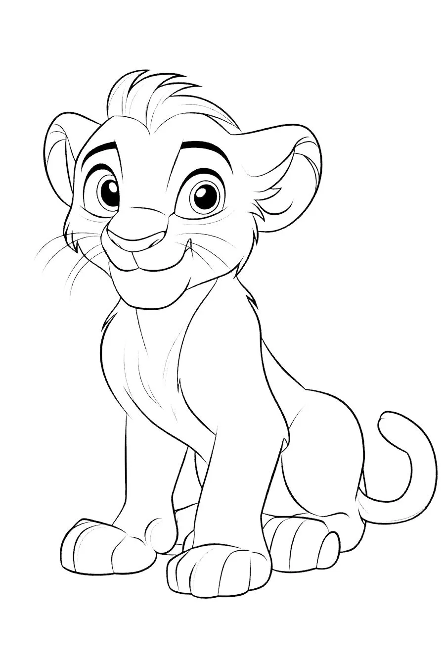 coloriage Roi Lion à imprimer pour enfant de 3 ans 1