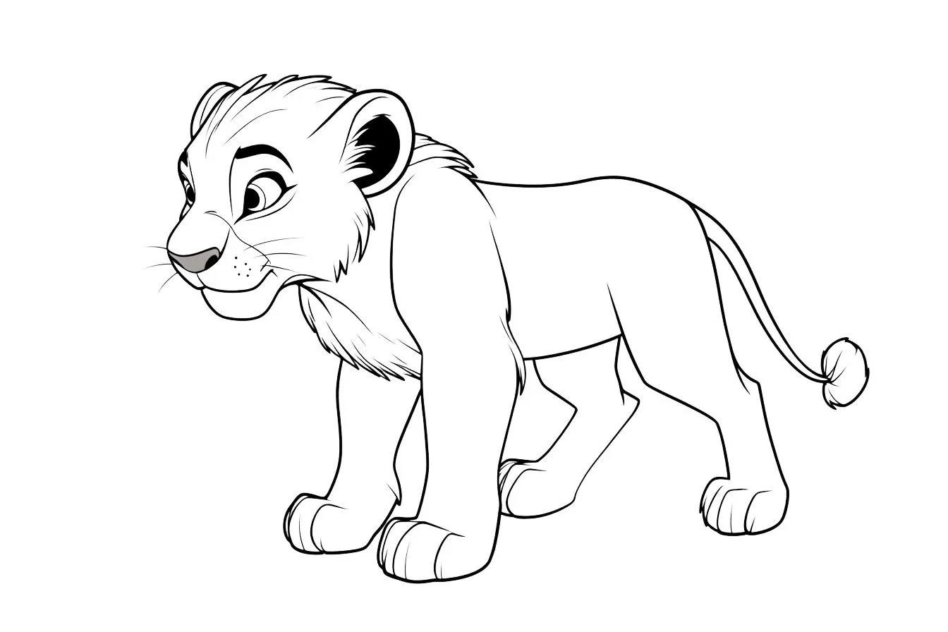 coloriage Roi Lion pour enfants a imprimer gratuit