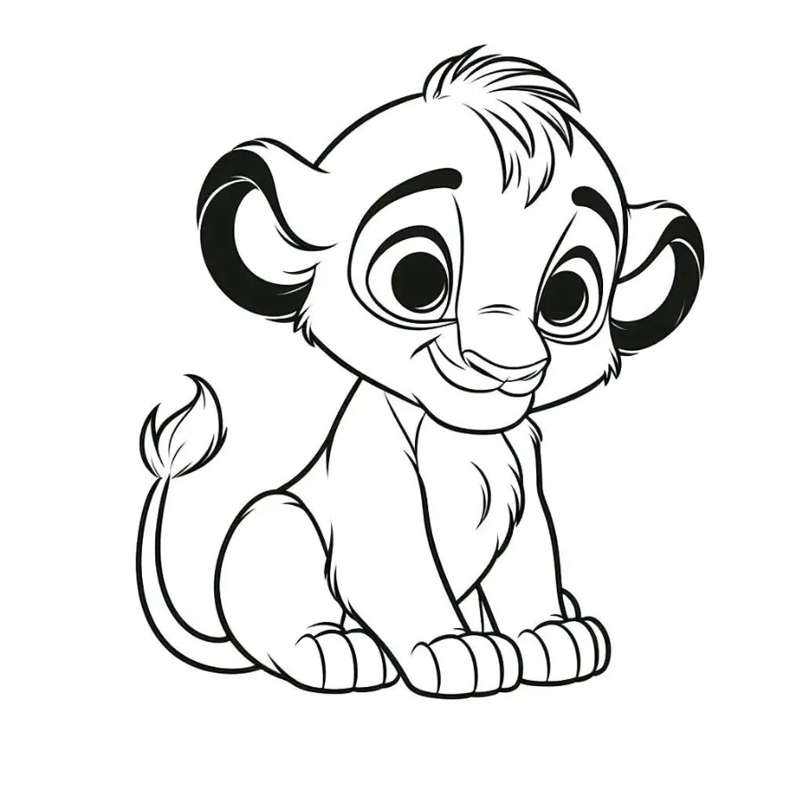 coloriage Roi Lion pour enfant de 5 ans 1