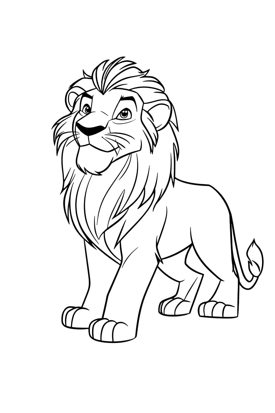 coloriage Roi Lion à imprimer pour enfant de 7 ans