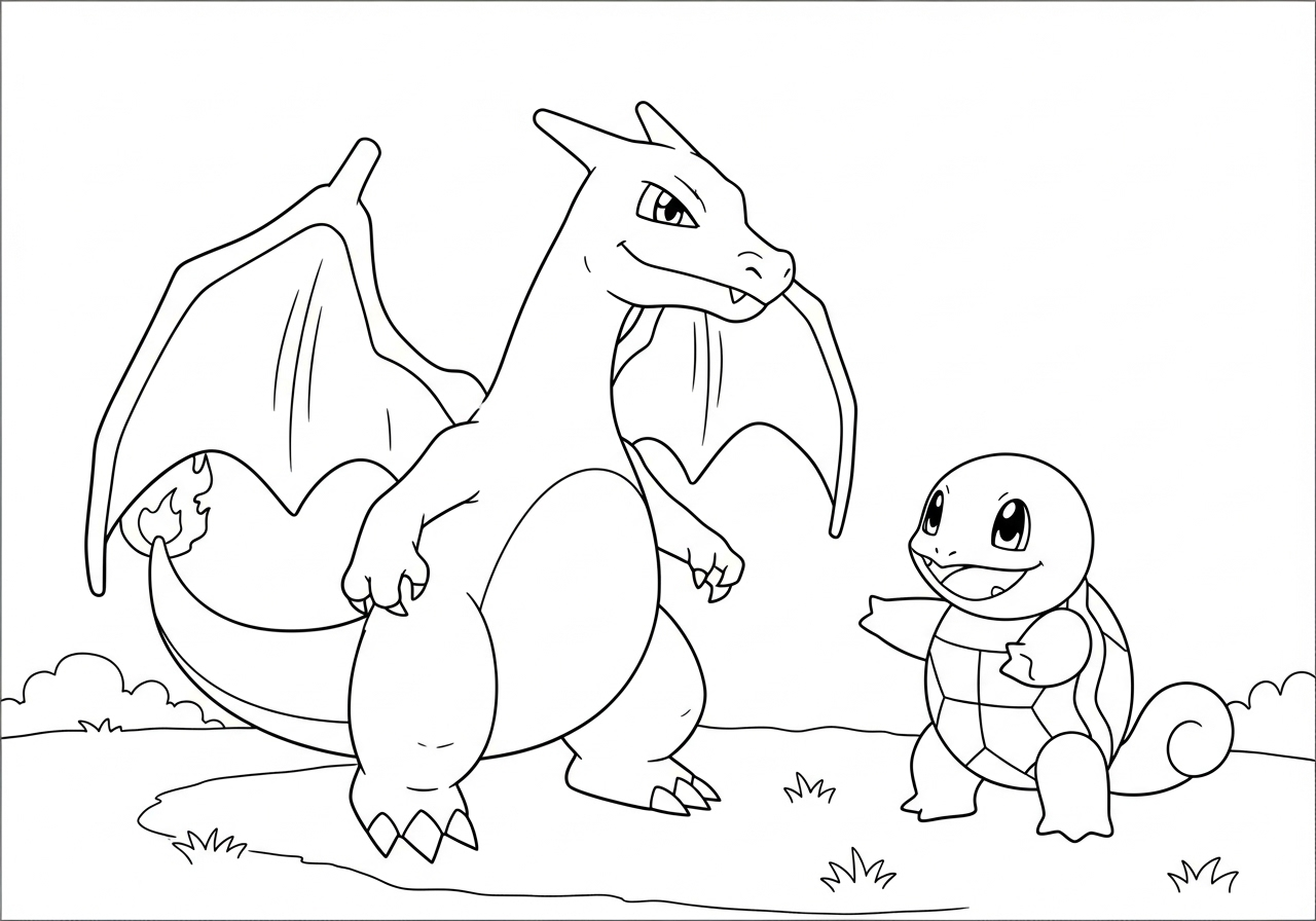 coloriage Dracaufeu update à imprimer pour enfant de 3 ans