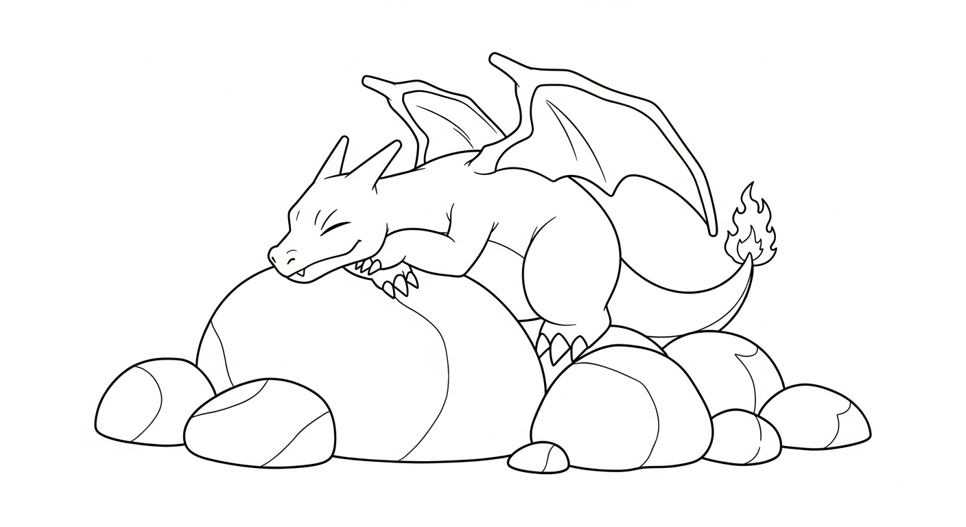 coloriage Dracaufeu update à imprimer pour enfant de 2 ans