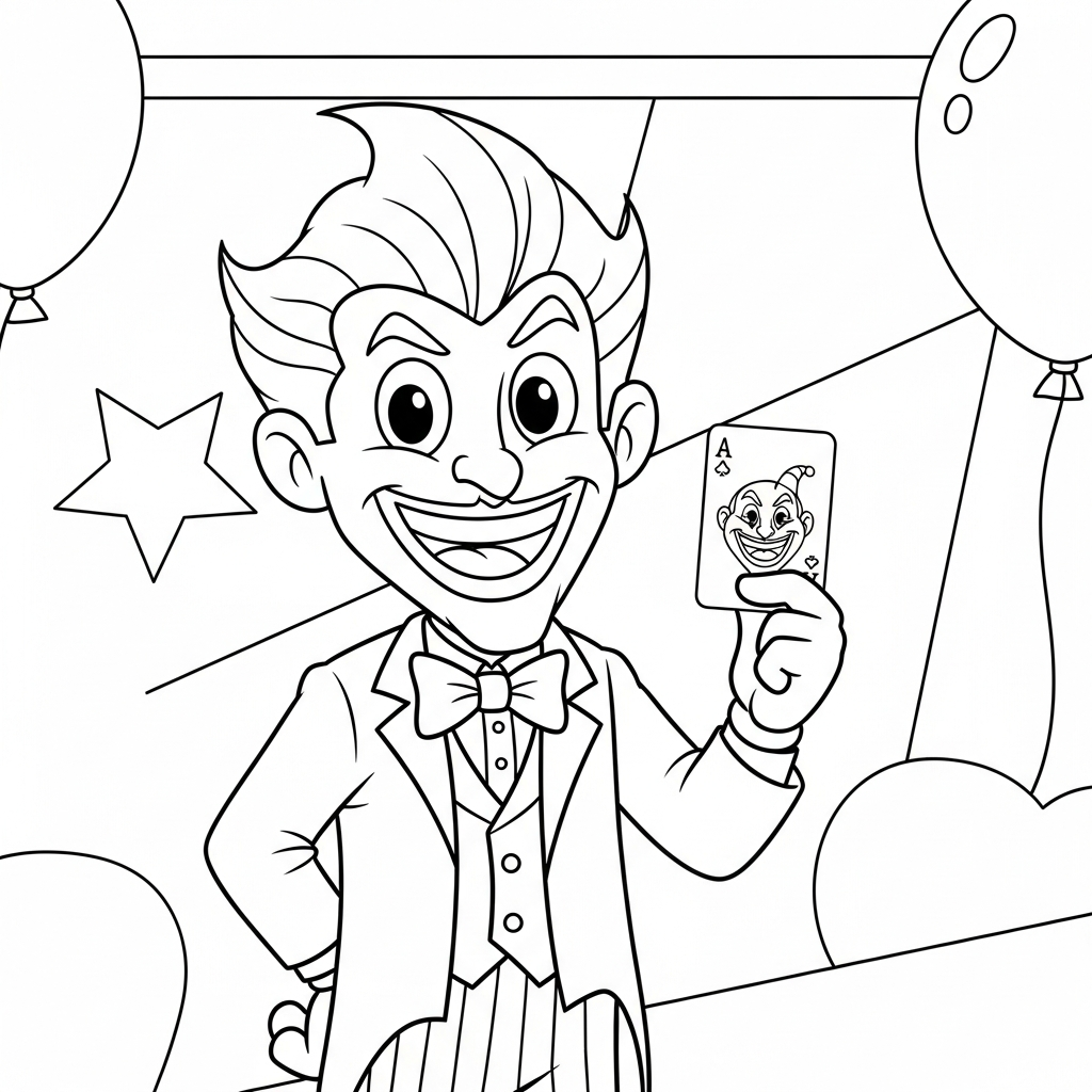 coloriage Joker updated et decoupage a imprimer gratuit