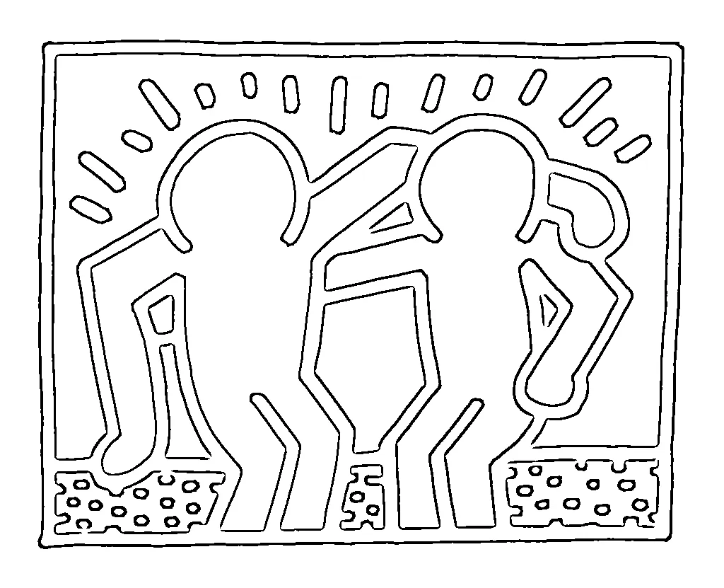 coloriage Keith Haring a colorier en ligne gratuitement