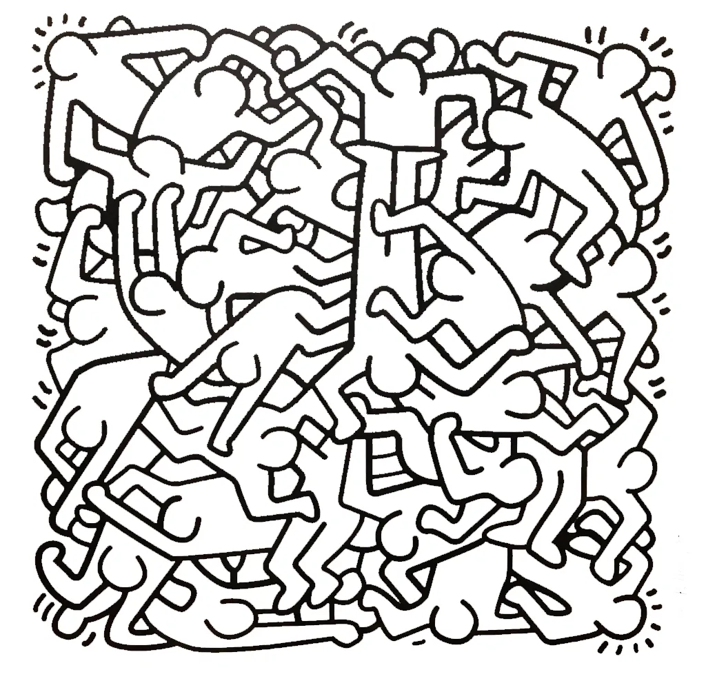 coloriage Keith Haring gratuit à imprimer