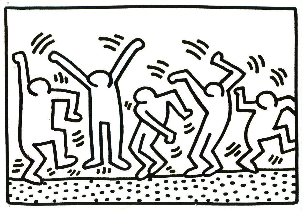 coloriage Keith Haring à imprimer pour enfant de 6 ans