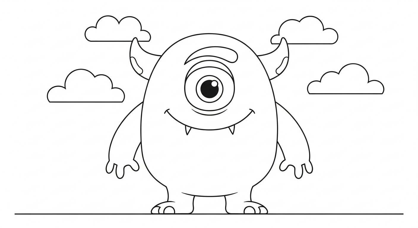 coloriage Monstre update à imprimer gratuit 1