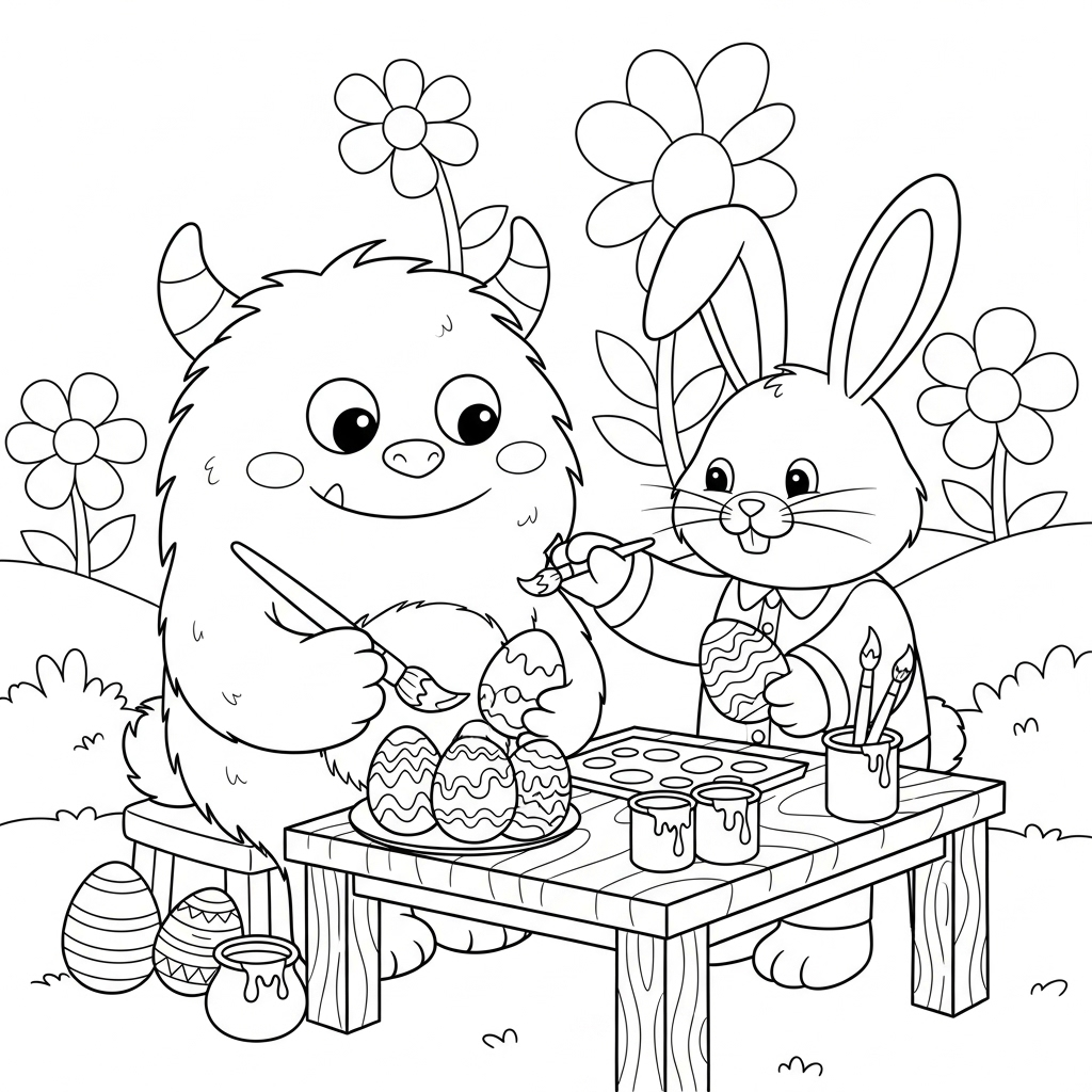 coloriage Monstre update à imprimer pour enfant de 6 ans