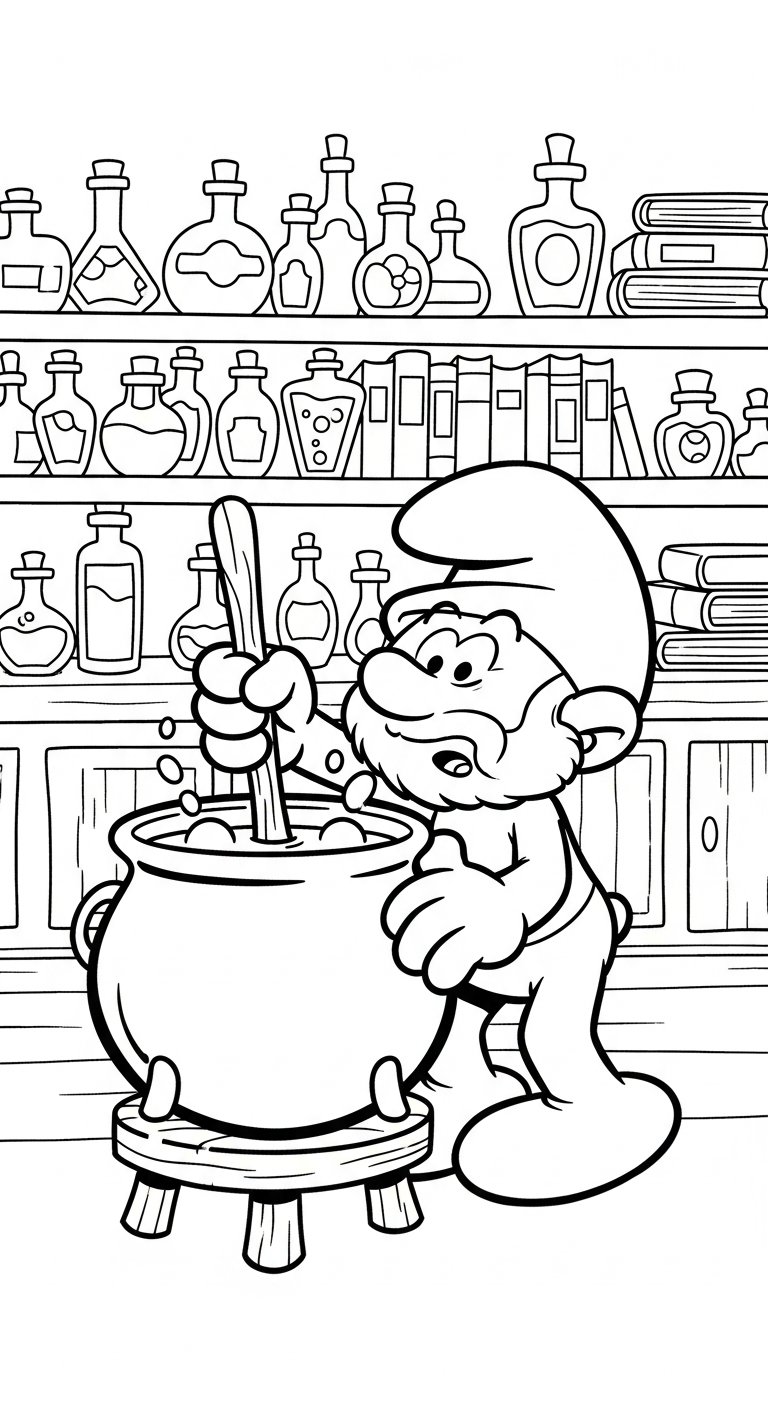 coloriage Schtroumpf updated à imprimer pour enfant de 4 ans