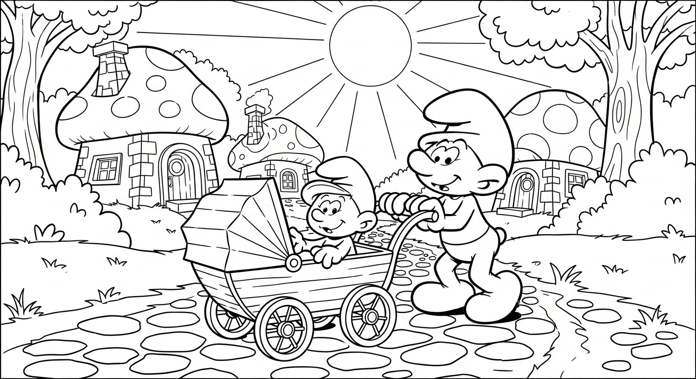 coloriage Schtroumpf updated pour enfant de 3 ans
