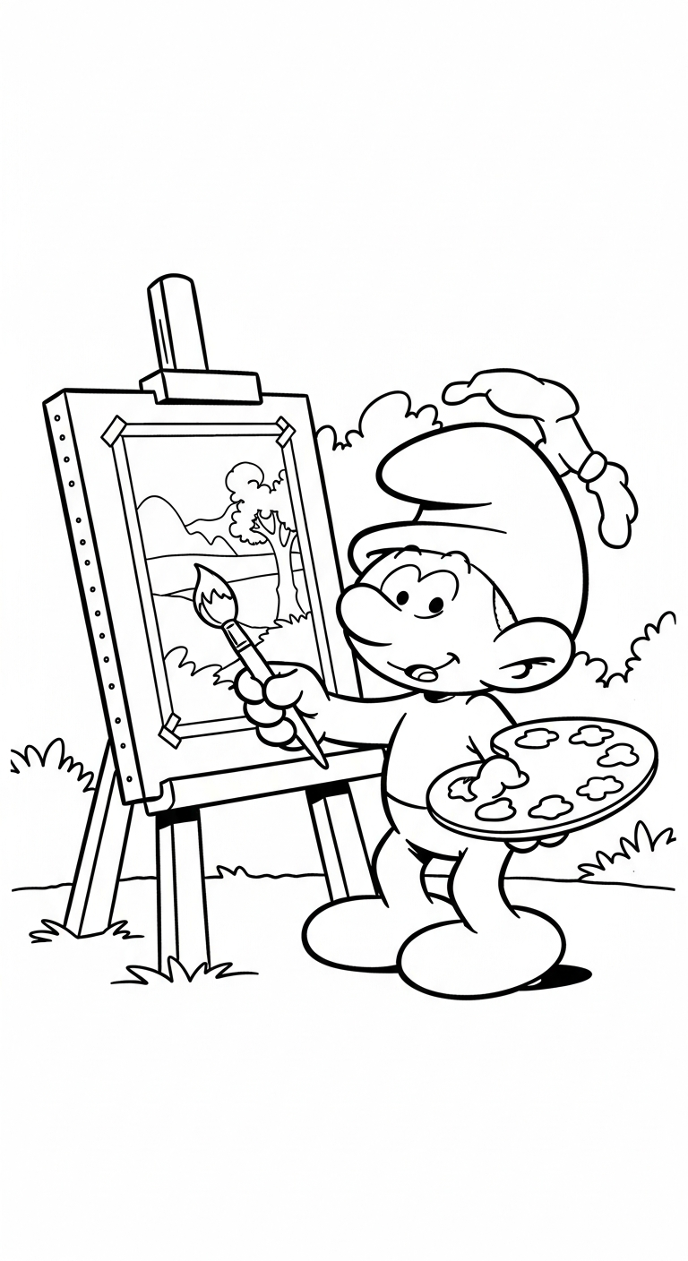 coloriage Schtroumpf updated et découpage à imprimer