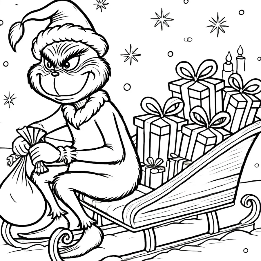 coloriage grinch à imprimer kawaii