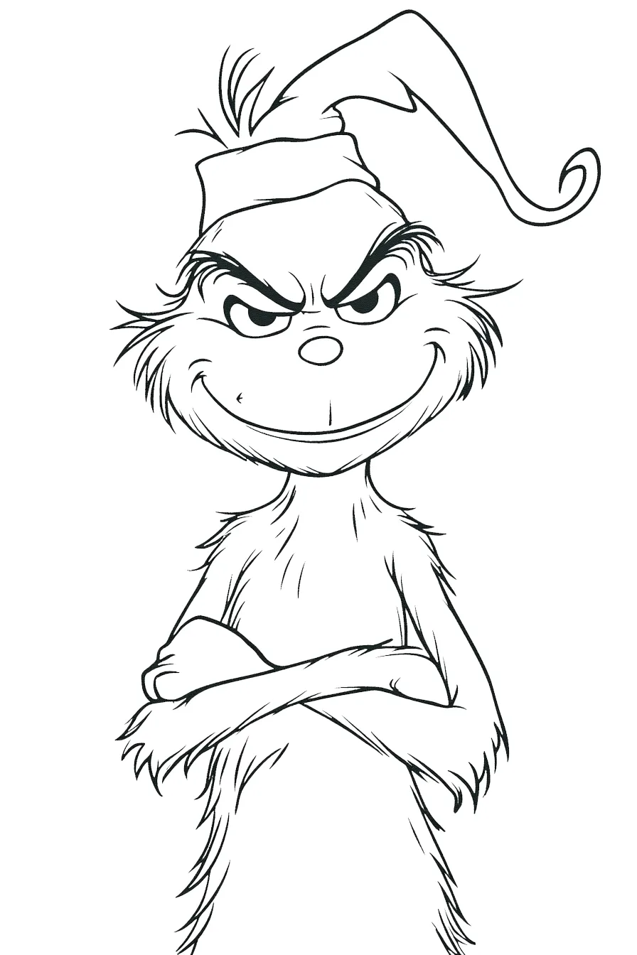 coloriage grinch à imprimer pour enfant de 9 ans