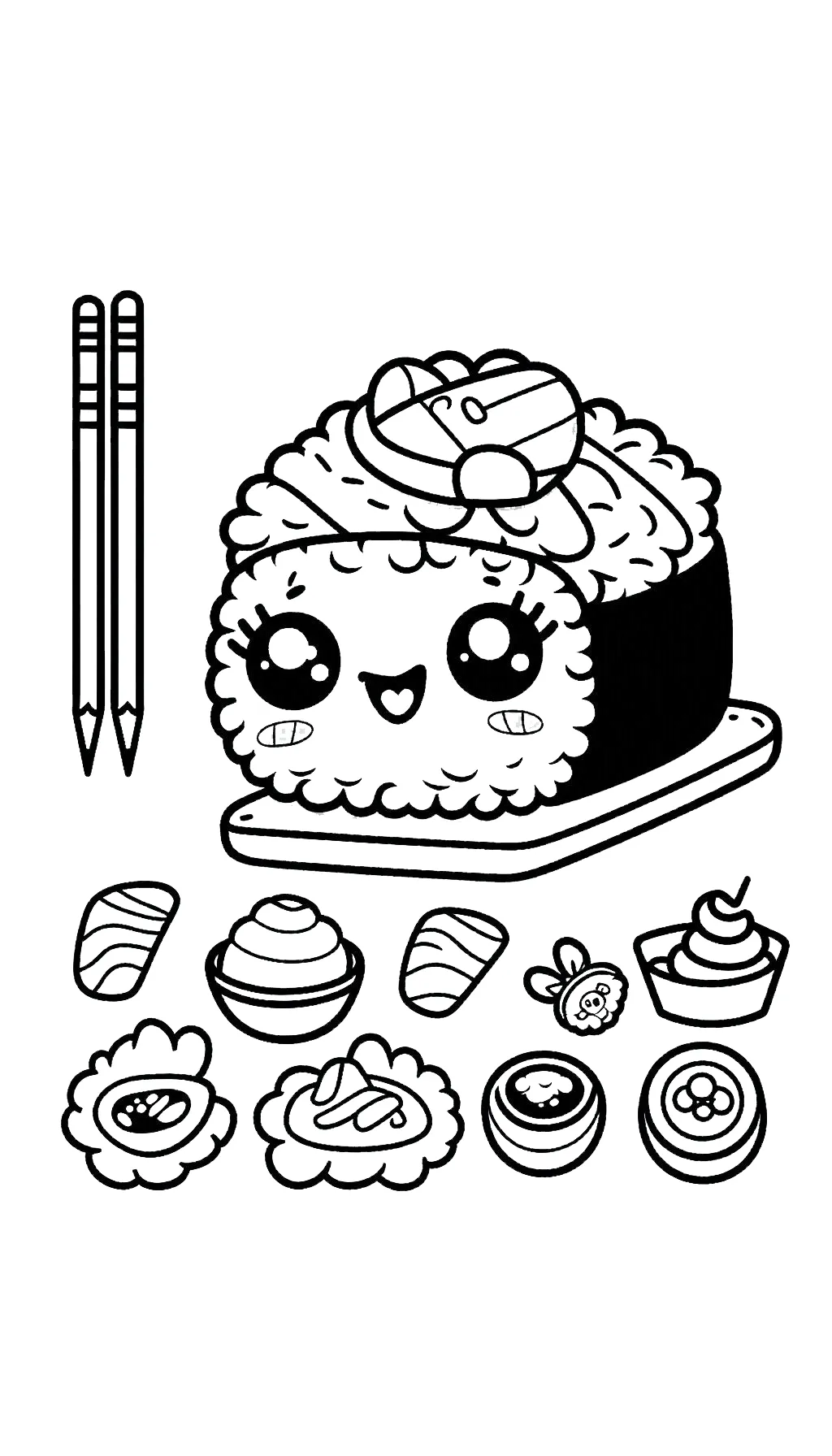 a imprimer coloriage kawaii sushi gratuit