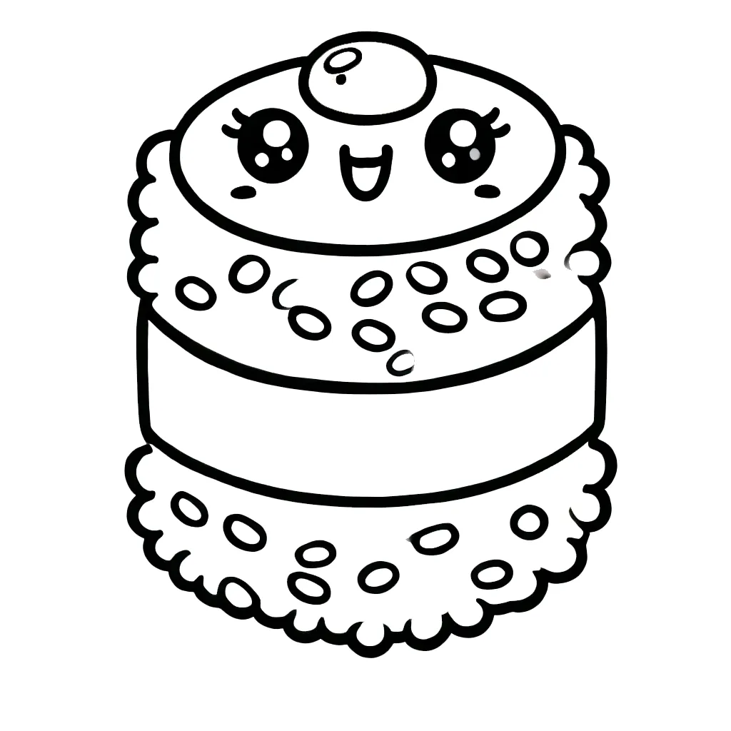 image pour coloriage kawaii sushi enfant