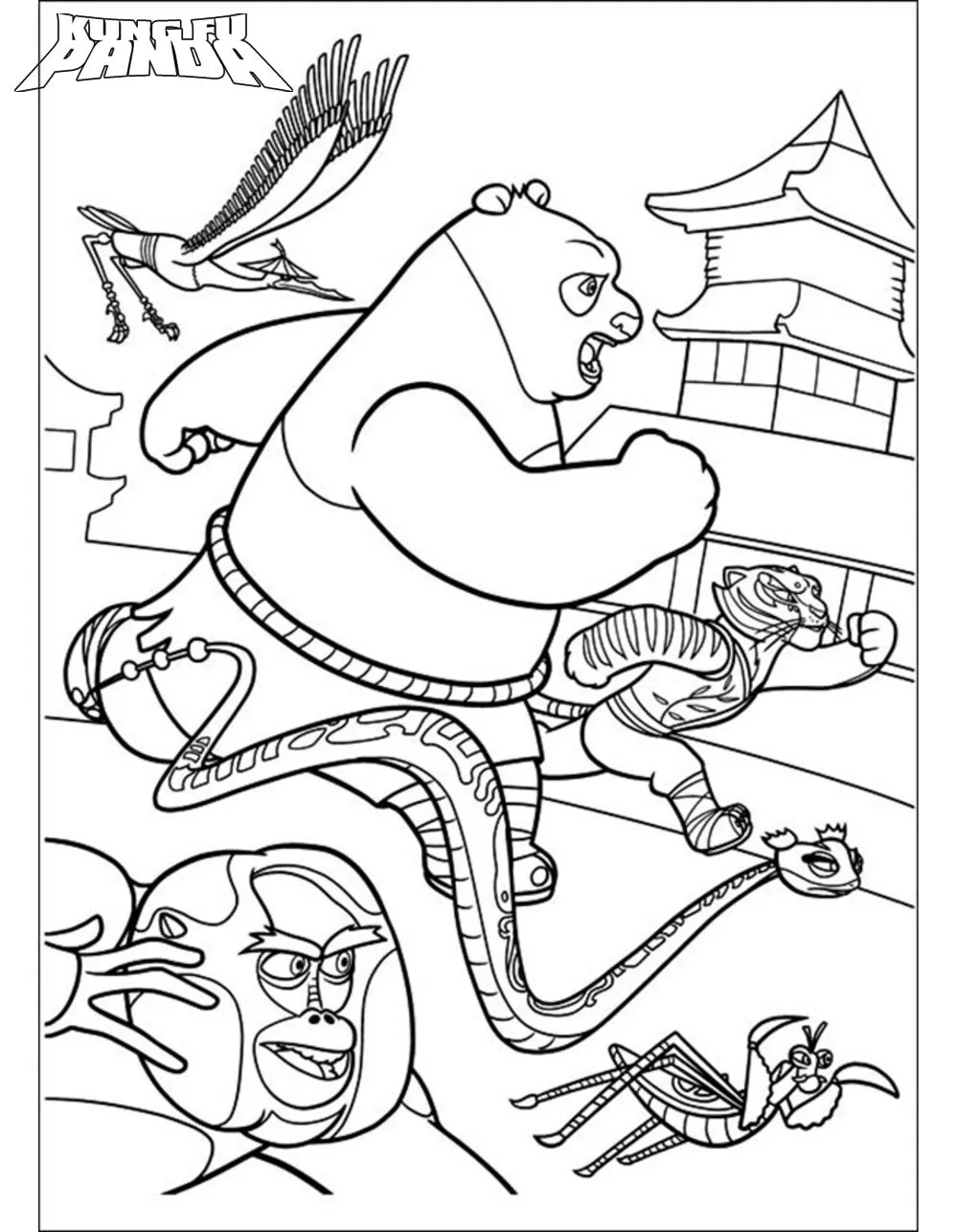 coloriage kung fu panda à imprimer pour enfant de 2 ans