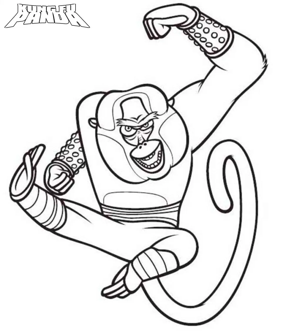 coloriage kung fu panda pour enfants à imprimer 1