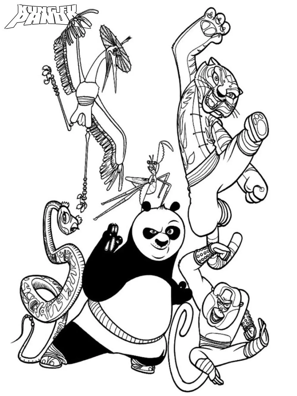 coloriage kung fu panda pour enfants à imprimer