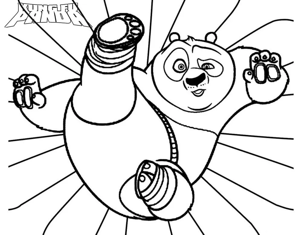 coloriage kung fu panda à imprimer pour enfants