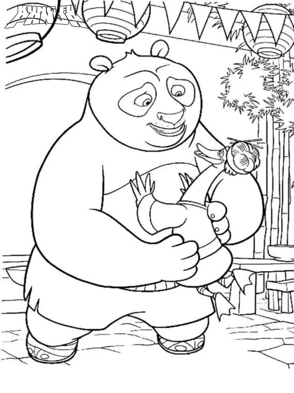 image de coloriage kung fu panda pour enfant