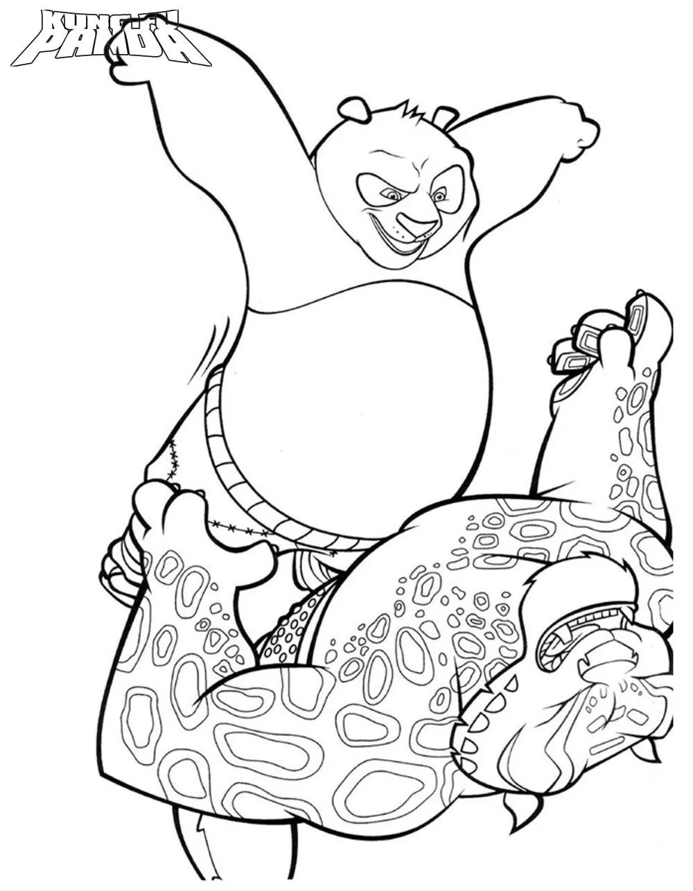 coloriage kung fu panda de pour enfants