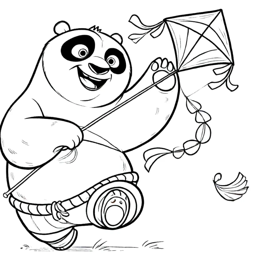 coloriage kung fu panda pour enfant de 4 ans