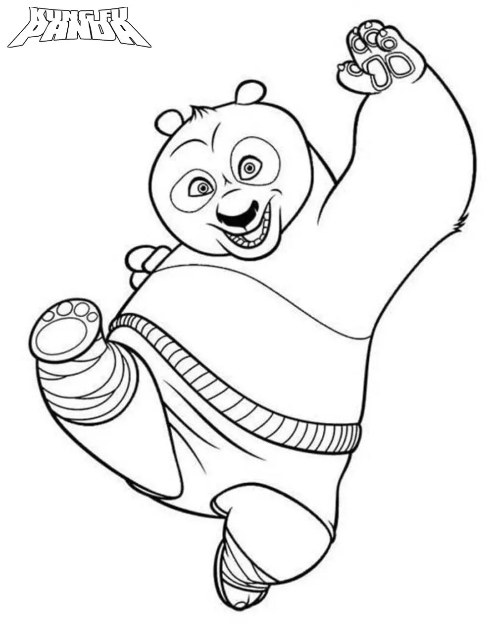 coloriage kung fu panda d'enfant a imprimer