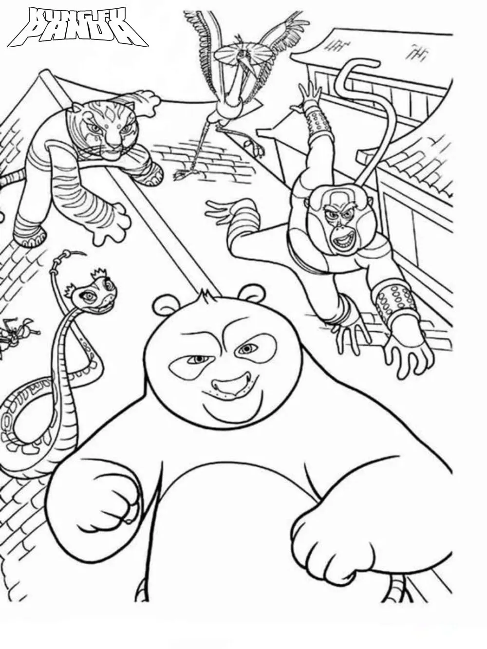 coloriage kung fu panda pour enfants à télécharger 1