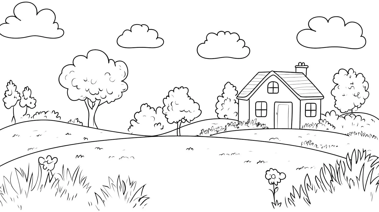 coloriage paysage à imprimer pdf gratuit 1