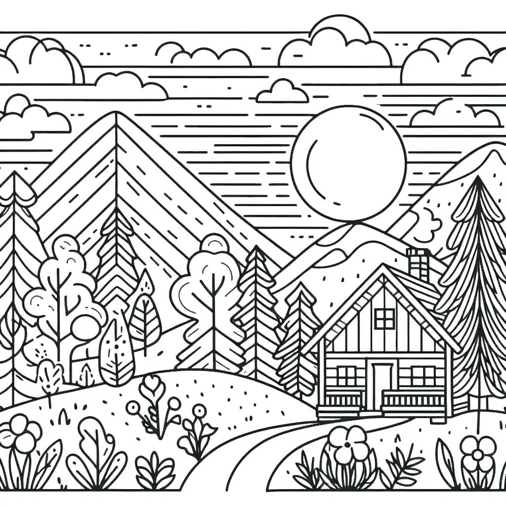 coloriage paysage et dessin a imprimer 1