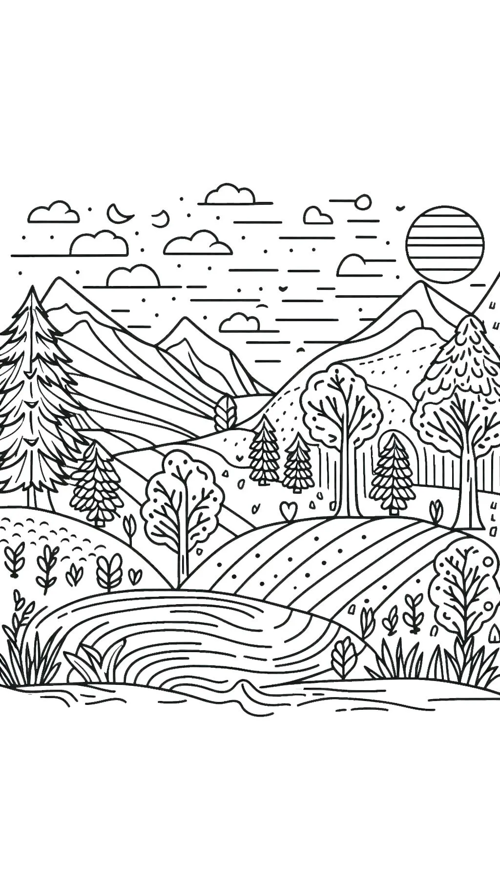 coloriage paysage a dessiner et imprimer