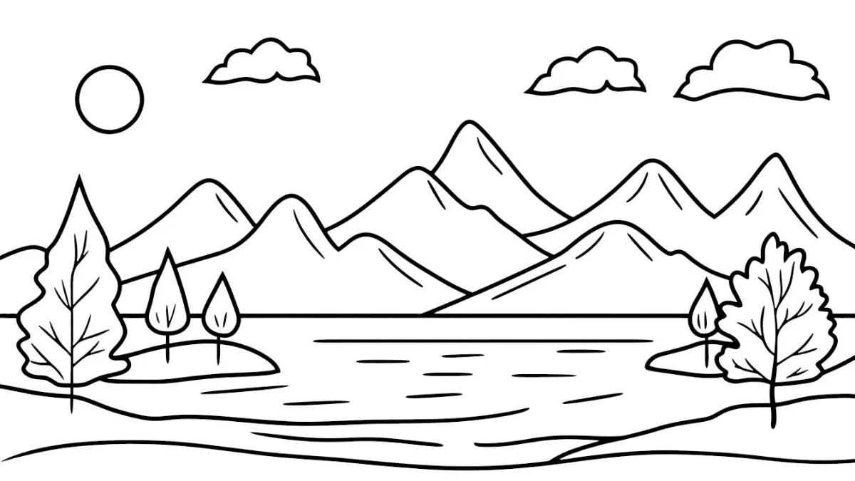 coloriage paysage a colorier en ligne