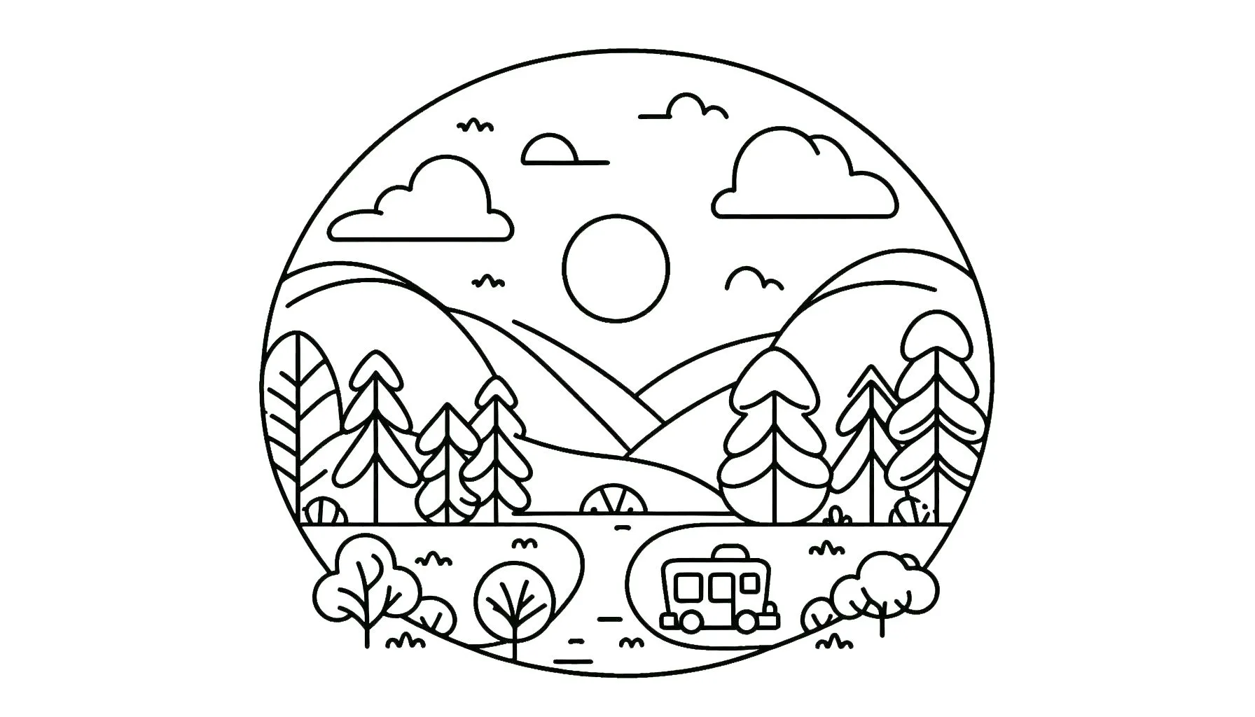 coloriage paysage pour enfant de 3 ans