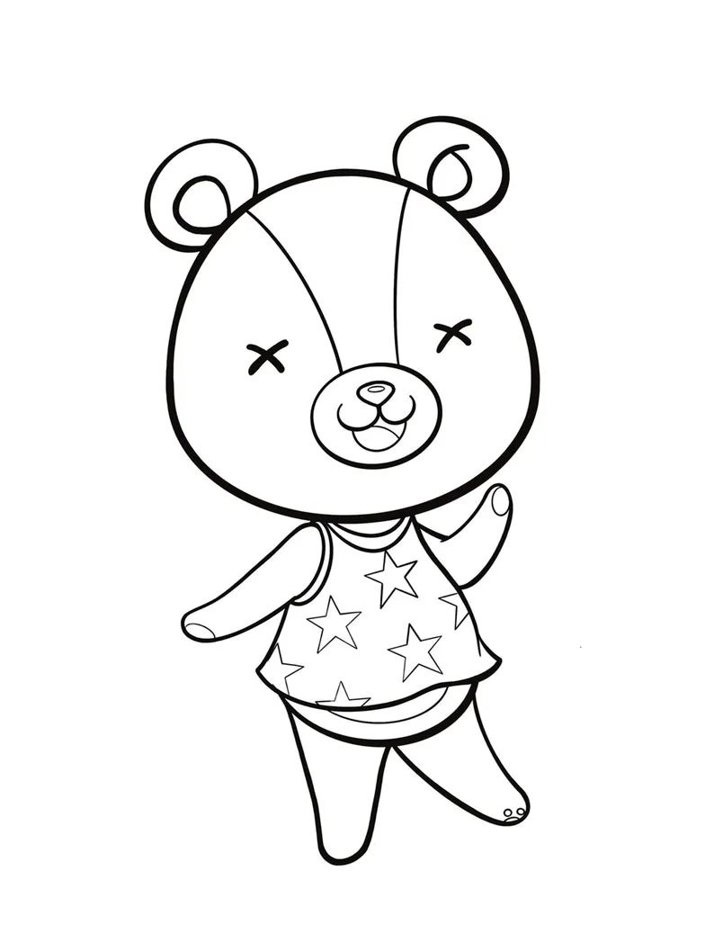 coloriage Animal Crossing pour enfant de 3 ans