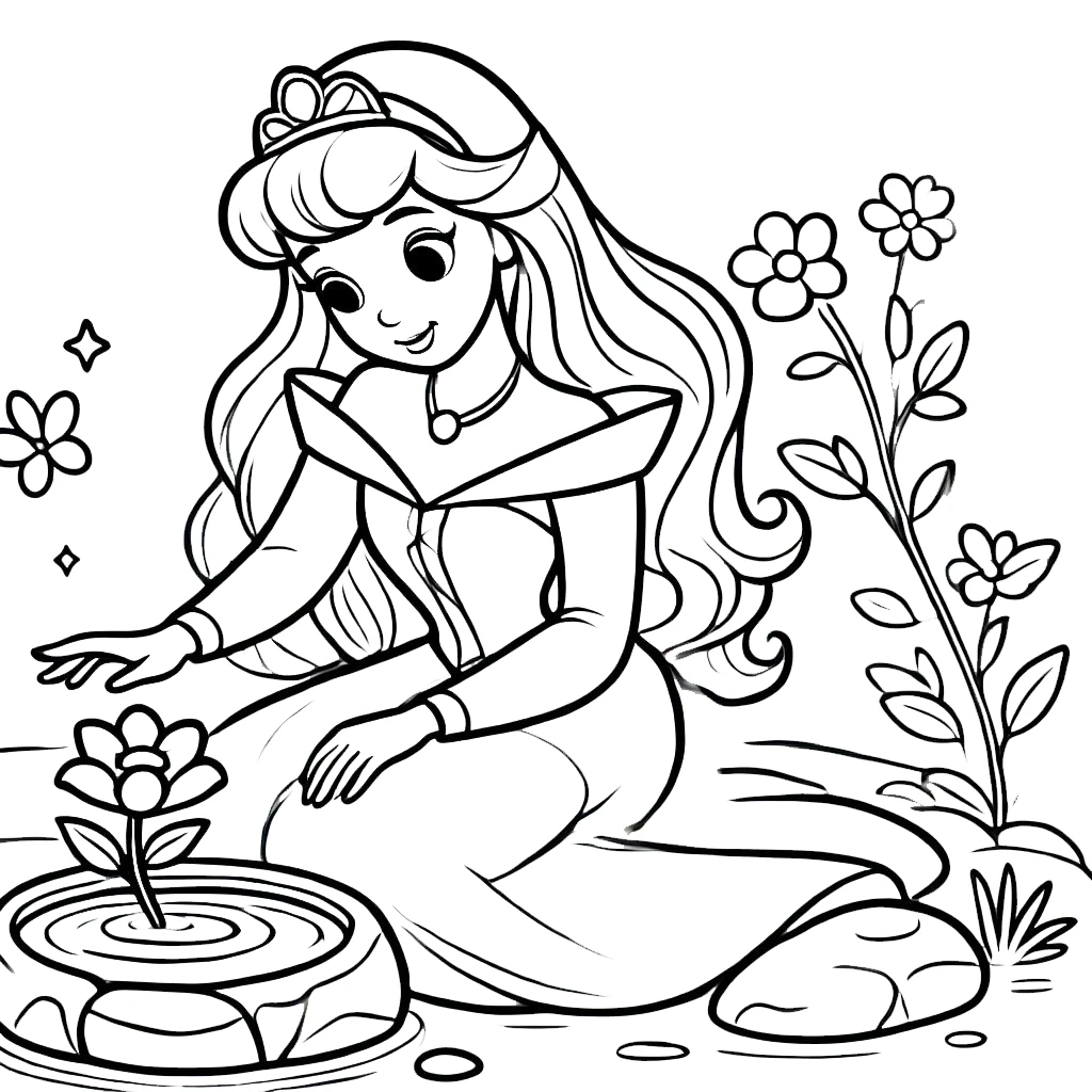 coloriage Aurore et decoupage a imprimer gratuit 1