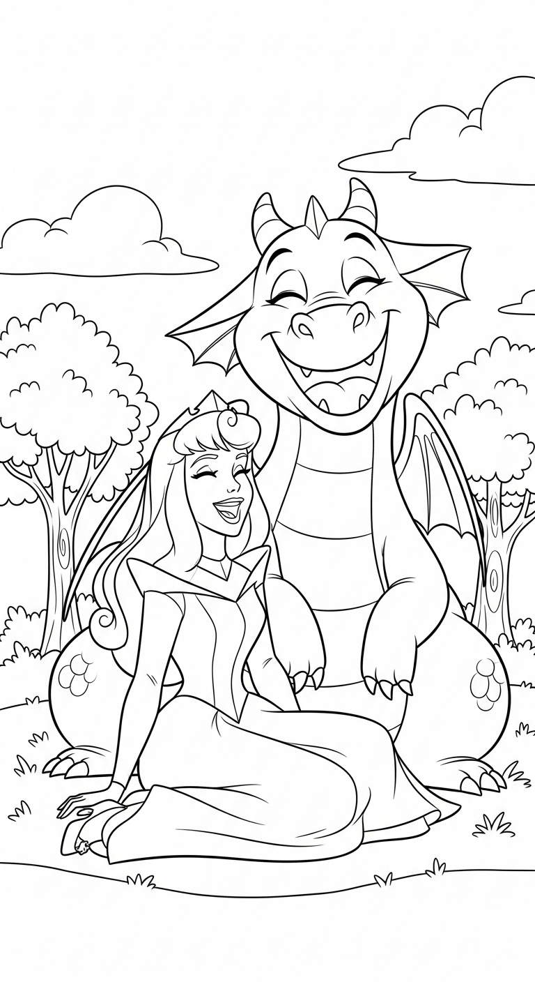 image de coloriage Aurore updated pour enfant