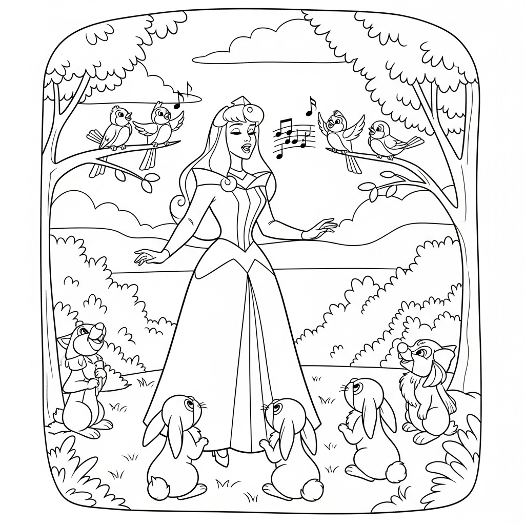 coloriage Aurore updated a imprimer pour enfant de 4 ans