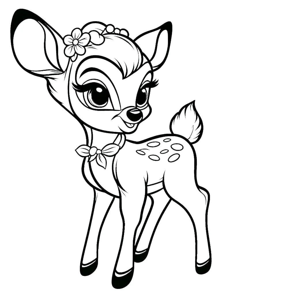 coloriage Bambi pour enfant de 6 ans