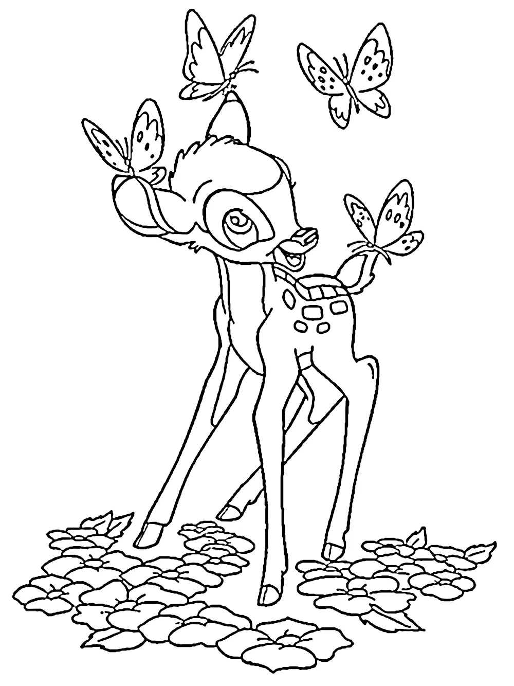 image pour coloriage Bambi enfant 2