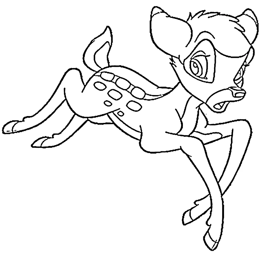 coloriage Bambi à imprimer pour enfant de 4 ans